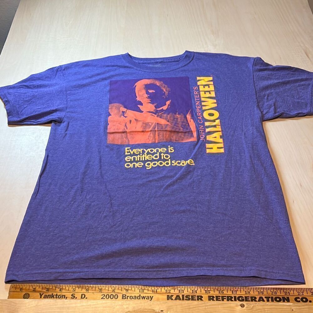 John Carpenters Halloween Mens Neon Purple‎ Heather Short Sleeve T-Shirt Size L